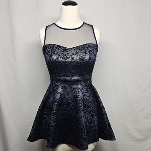Trixxi Blue Sequin Fit and Flare Mini Dress